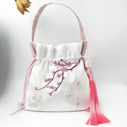 Embroidered Silk Heritage Bucket Bag