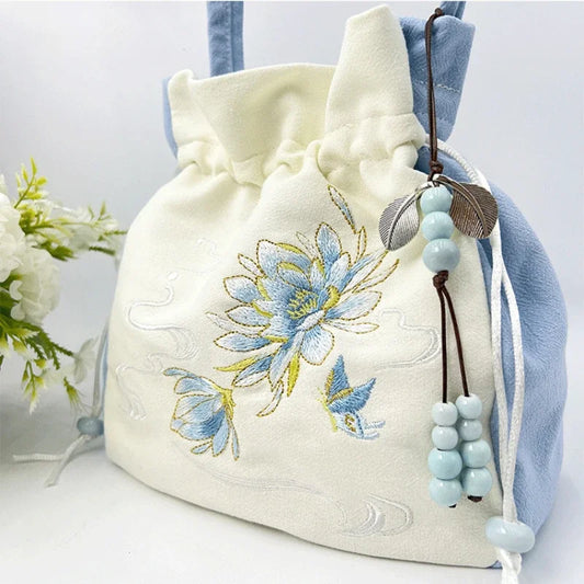 Embroidered Silk Heritage Bucket Bag