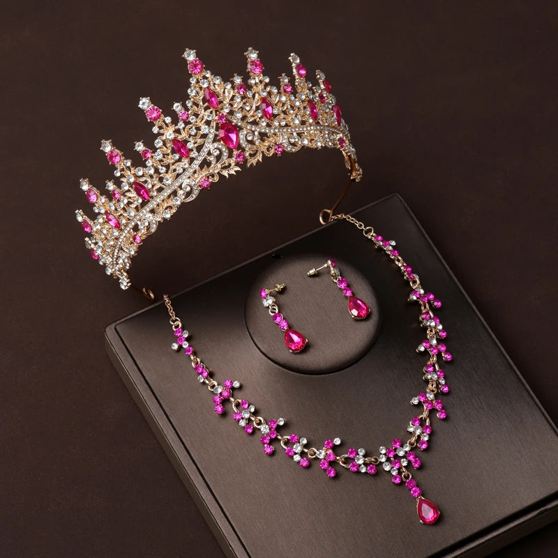 Dubai Royal Crystal Tiara Set