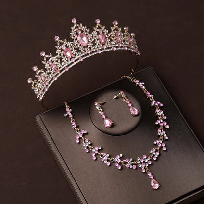 Dubai Royal Crystal Tiara Set