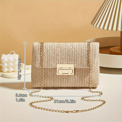 Handwoven Artisan Straw Lock Purse