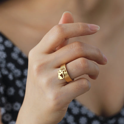 Minimalist Floral Stainless Steel Ring