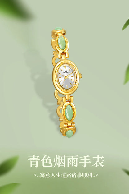 Natural Gemstone Oval Jewelry Watch