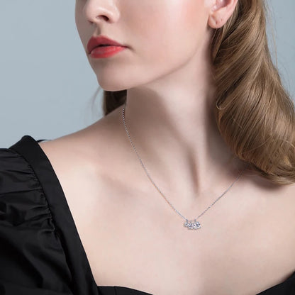 Full Moissanite Diamond Engagement Necklace