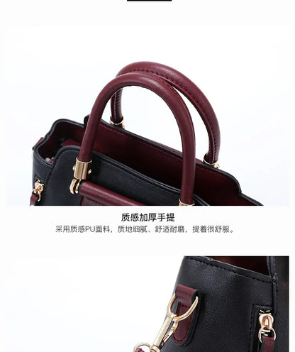 European Color-Block Office Wallet Bag