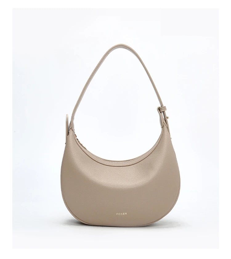 Minimalist Crescent Leather Underarm Bag