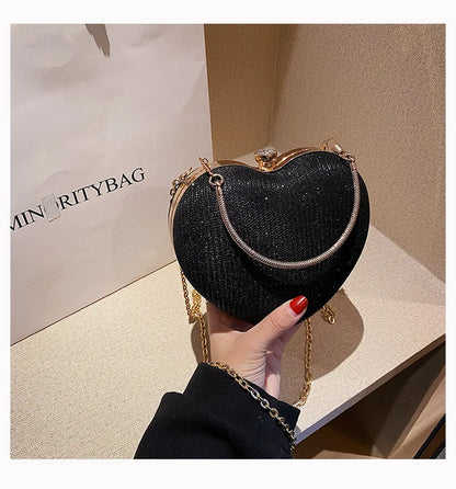 Sculpted Heart Metal Evening Clutch