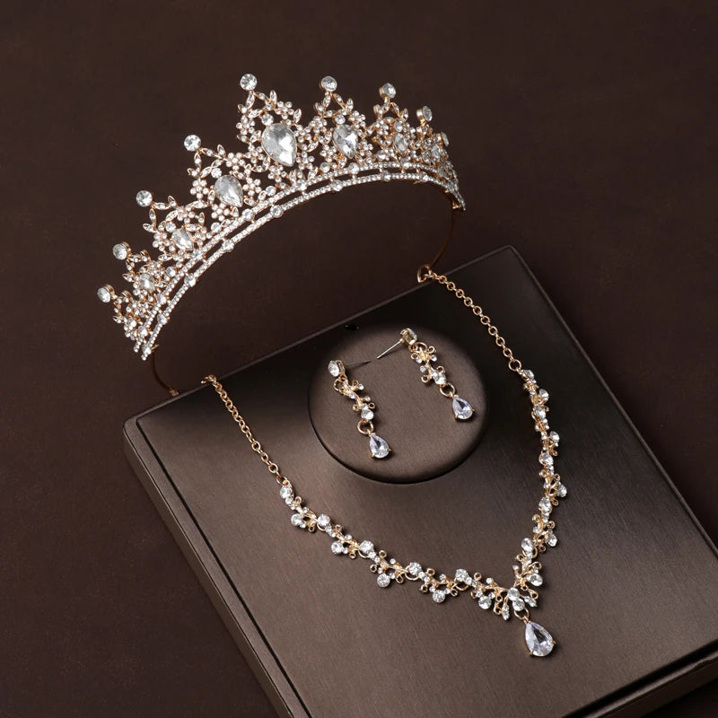 Dubai Royal Crystal Tiara Set