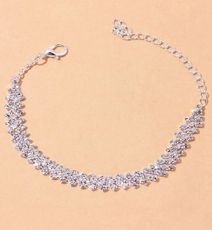 Copper Inlaid Diamond Foot Anklet