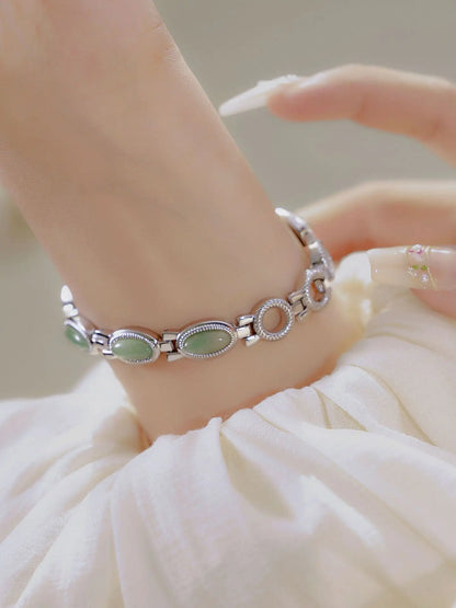 Natural Gemstone Oval Jewelry Watch