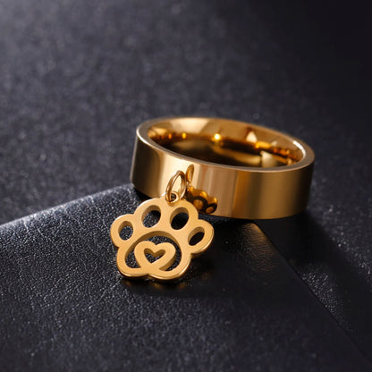 Minimalist Floral Stainless Steel Ring
