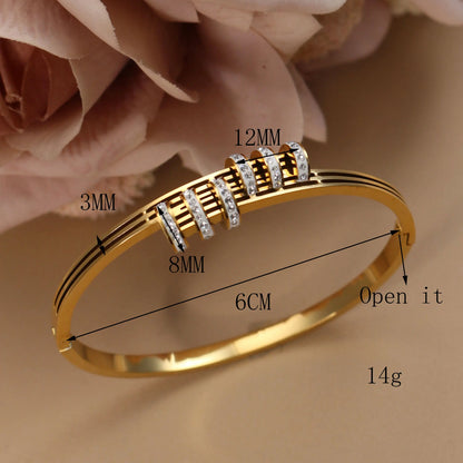 Hollow Crystal Half Face Bangle