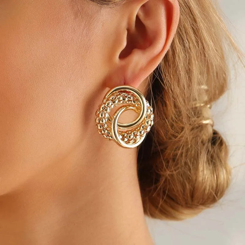 Geometric Irregular Metal Wrap Earrings