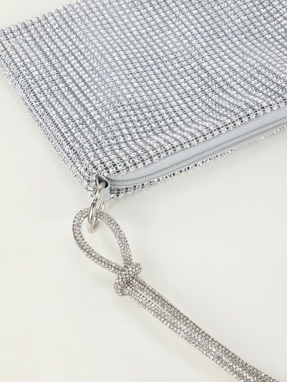 Rhinestone Crescent Evening Underarm Bag