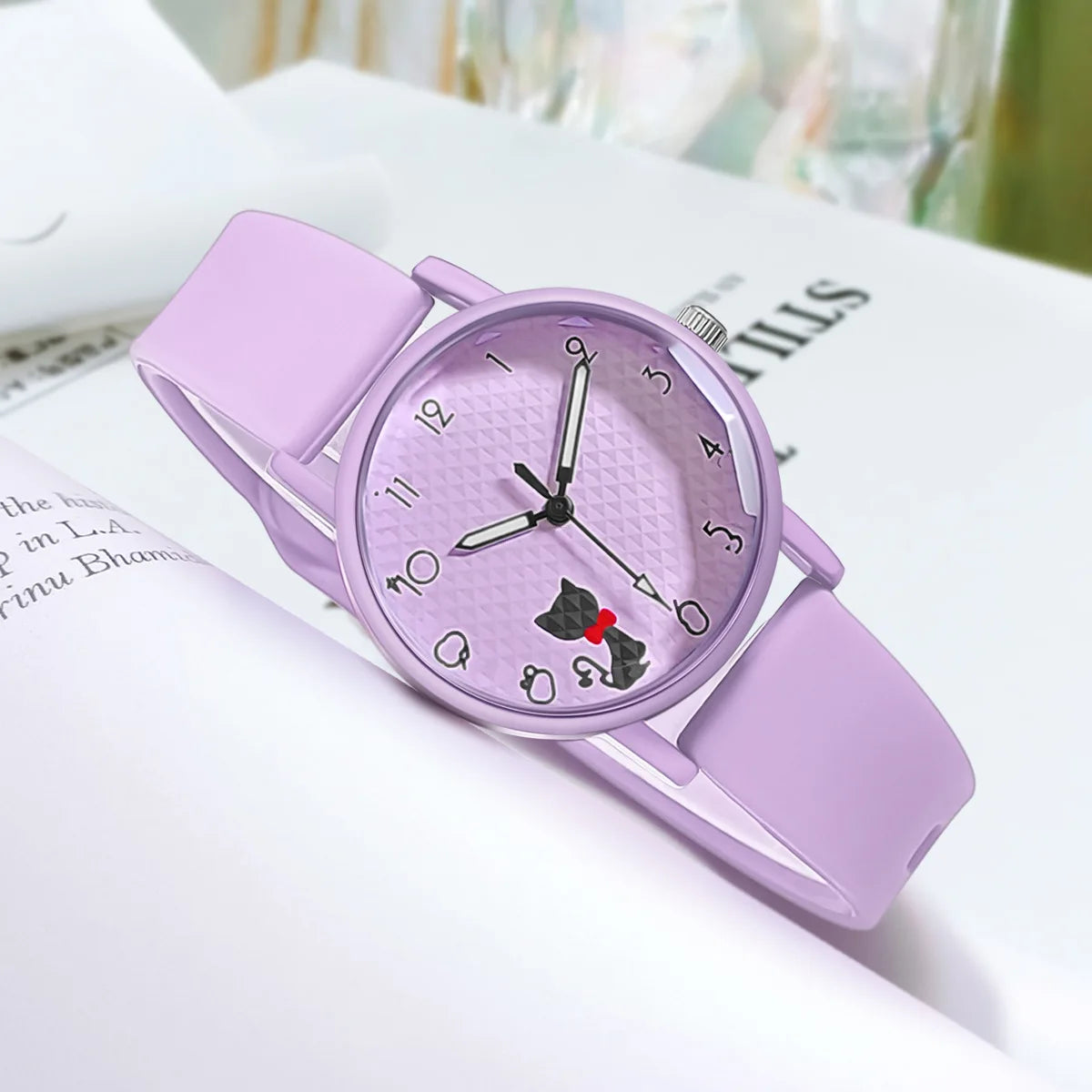 Whimsical Cat Silicone Kids Watch