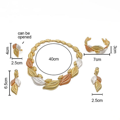 Leaf Shaped Gilded Choker Set