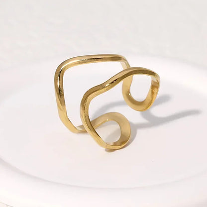 Irregular Wave Gilded Statement Ring