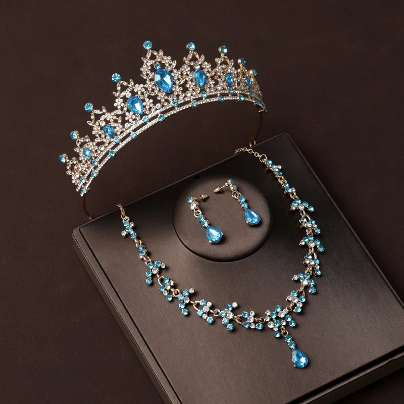 Dubai Royal Crystal Tiara Set