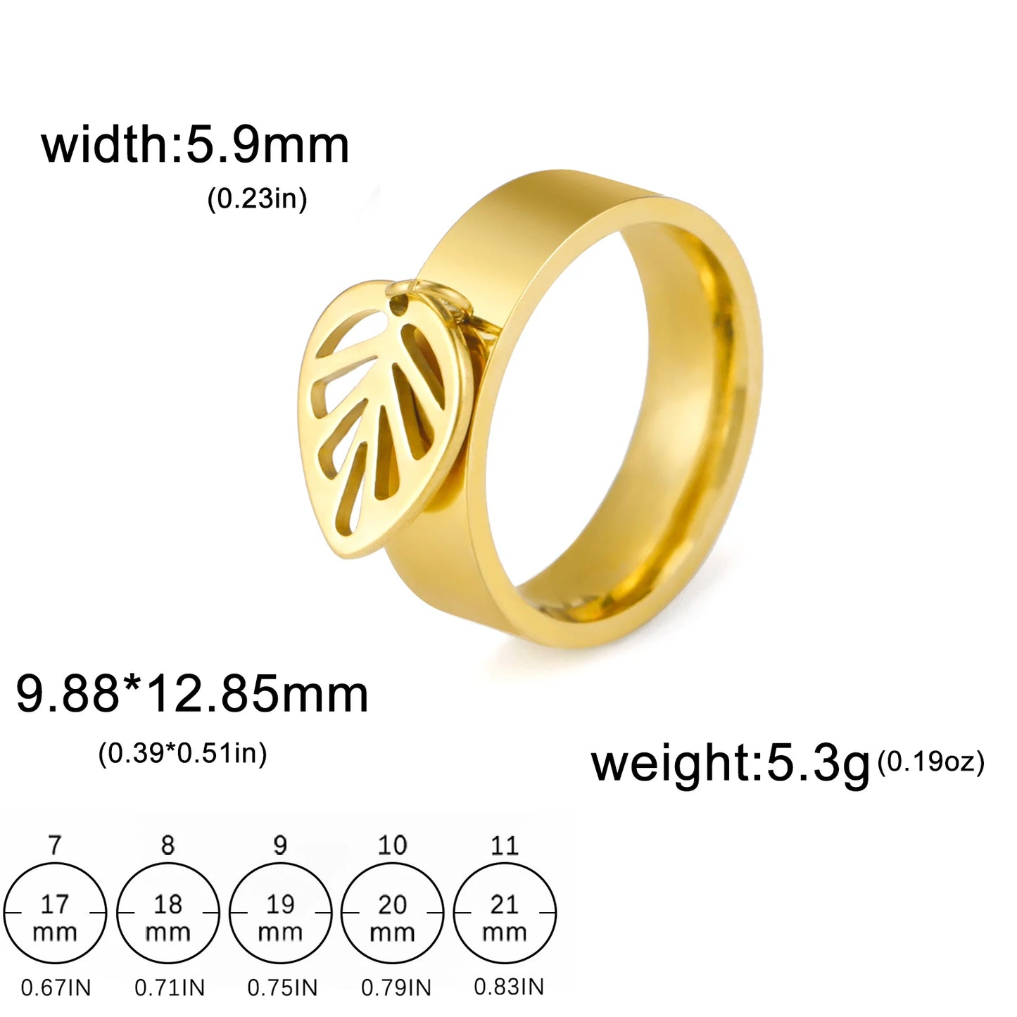 Minimalist Floral Stainless Steel Ring