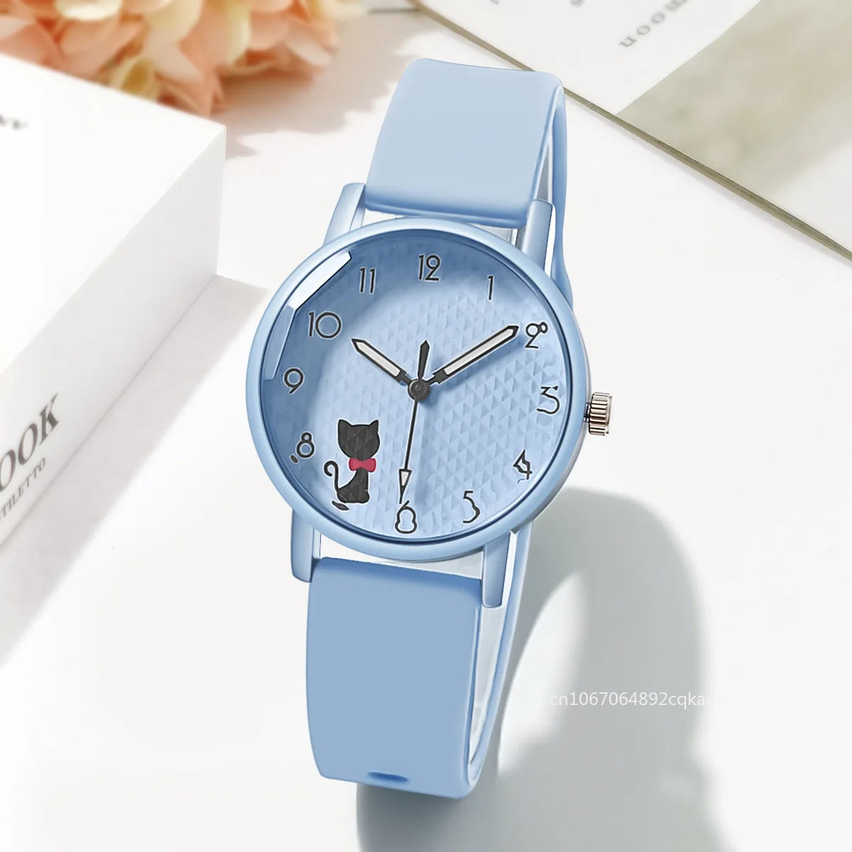 Whimsical Cat Silicone Kids Watch