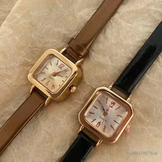 Elegant Square Dial Leather Watch
