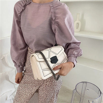 Vintage Rivet Designer Crossbody Bag