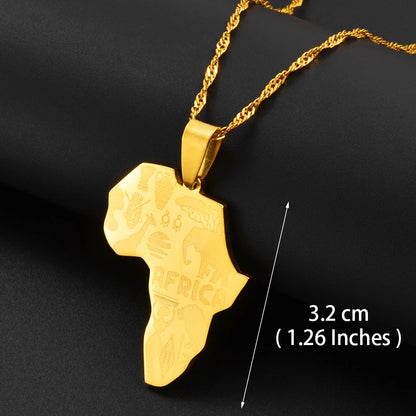 Heritage Africa Map Pendant Necklace
