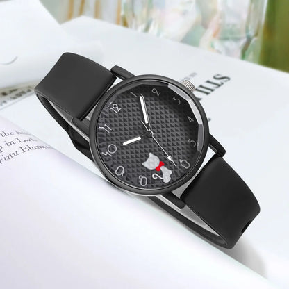 Whimsical Cat Silicone Kids Watch