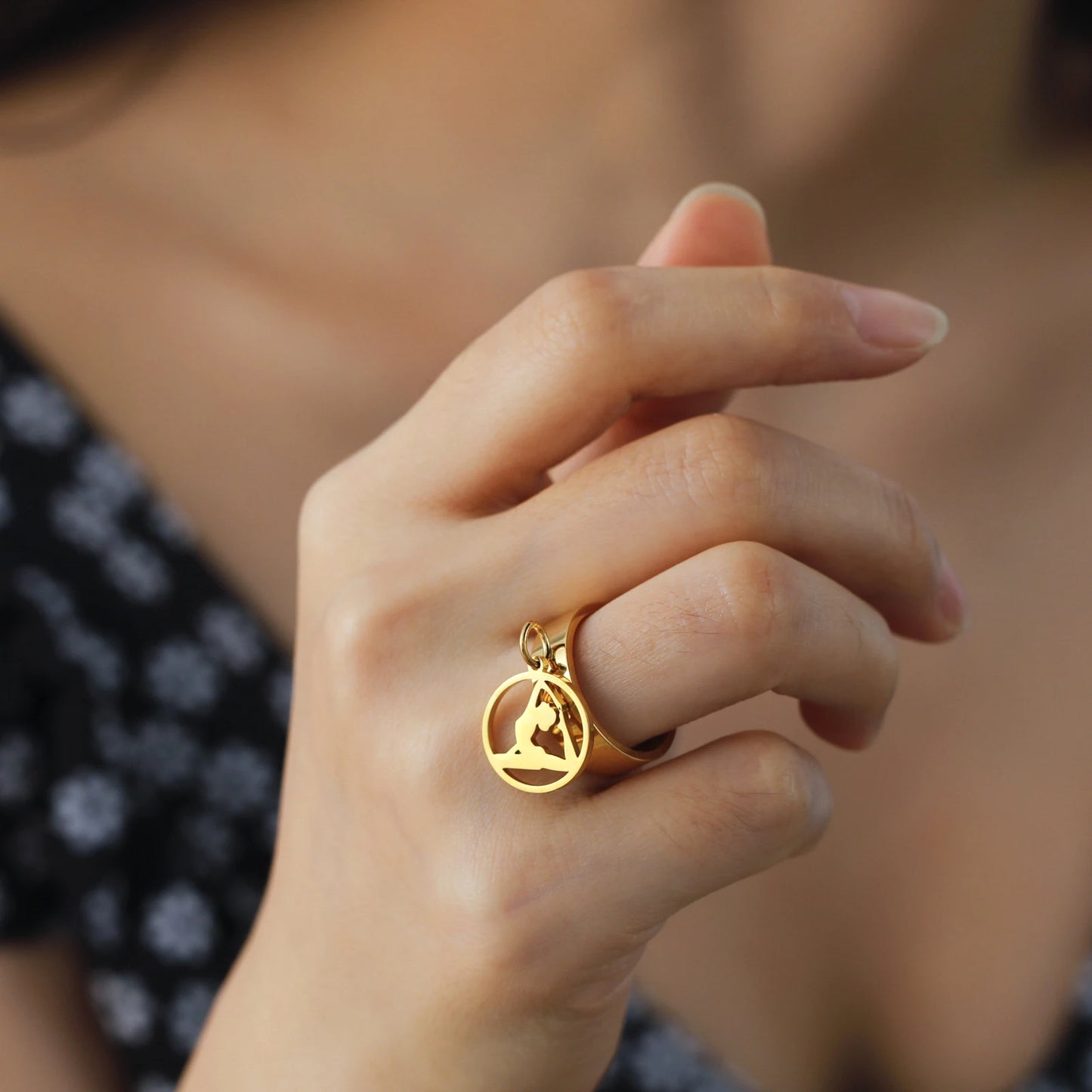 Minimalist Floral Stainless Steel Ring