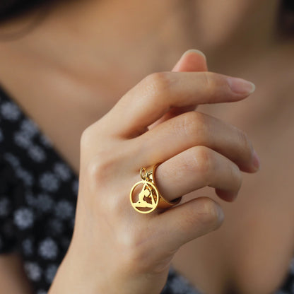 Minimalist Floral Stainless Steel Ring
