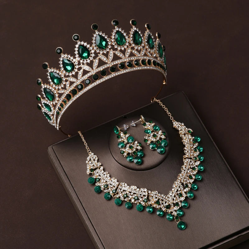 Dubai Royal Crystal Tiara Set
