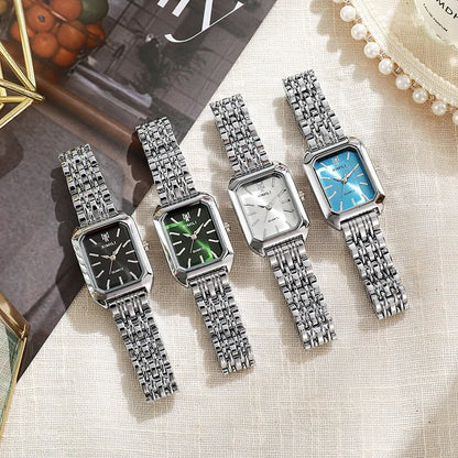 Geometric Steel Band Dress Watch