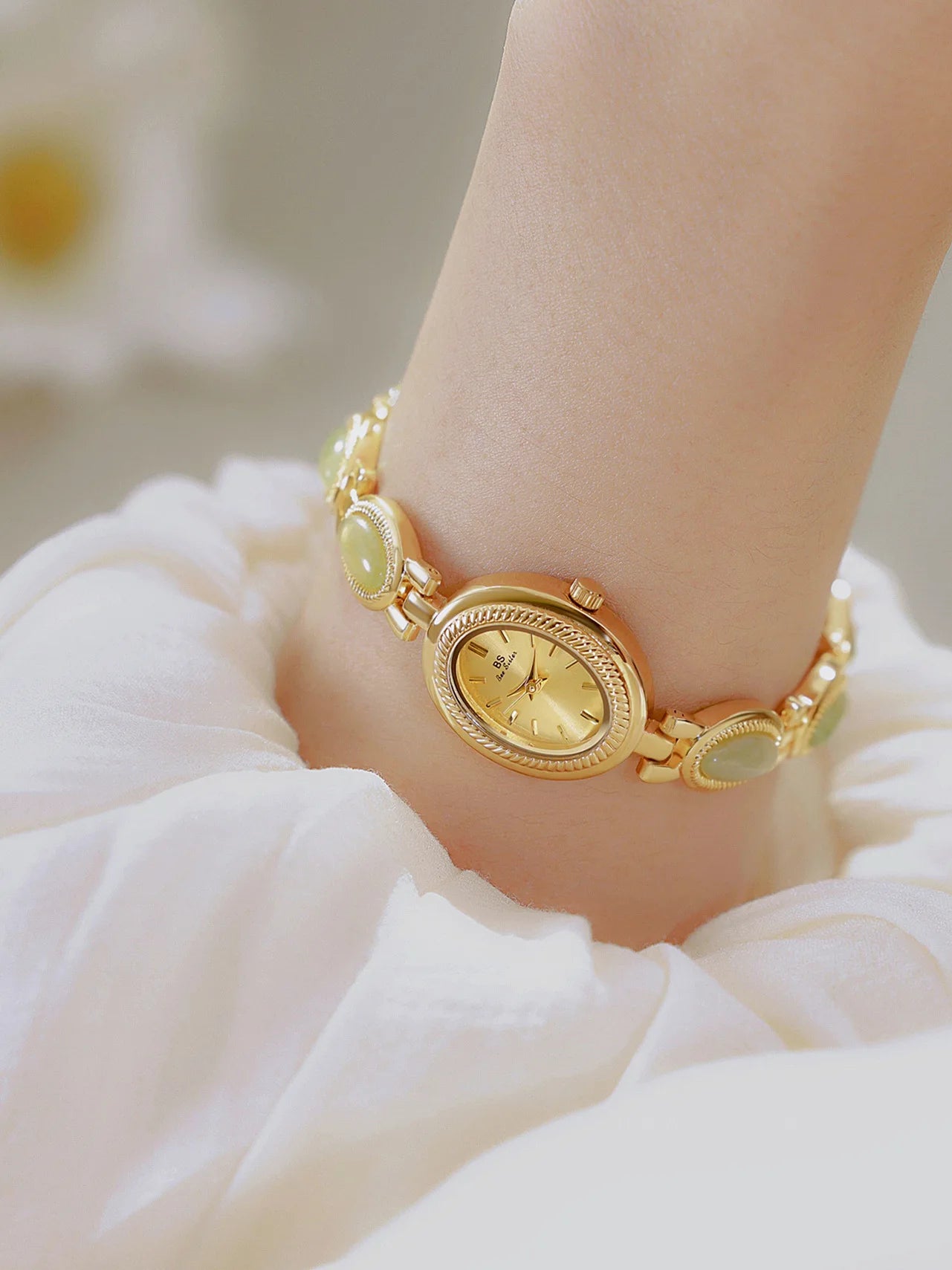 Jade Bead Bracelet Jewelry Watch