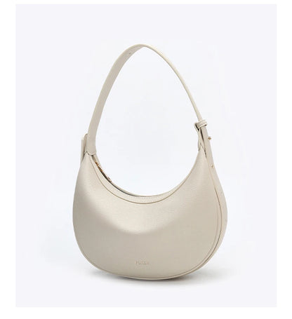 Minimalist Crescent Leather Underarm Bag