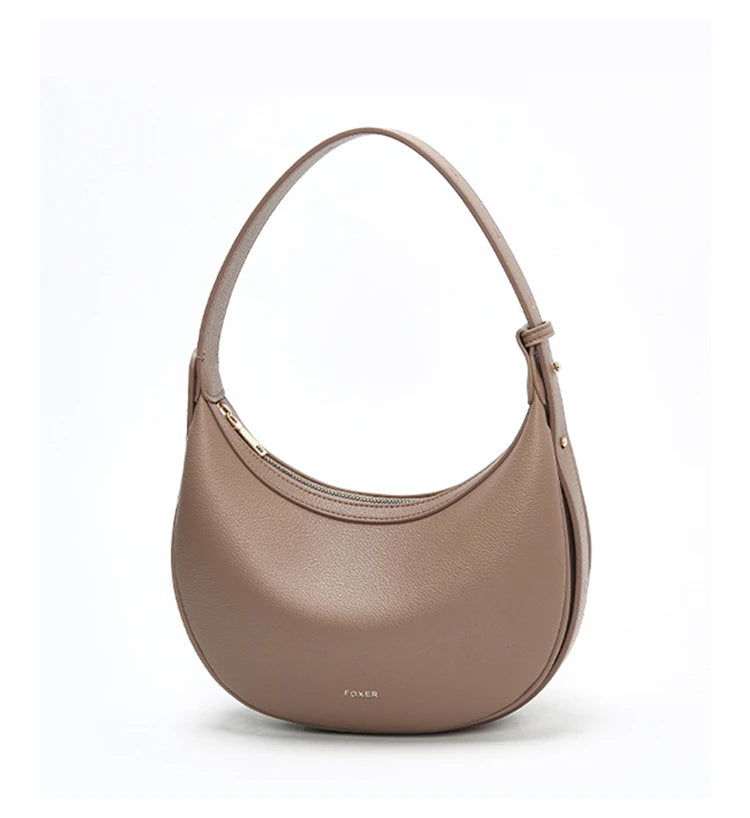 Minimalist Crescent Leather Underarm Bag