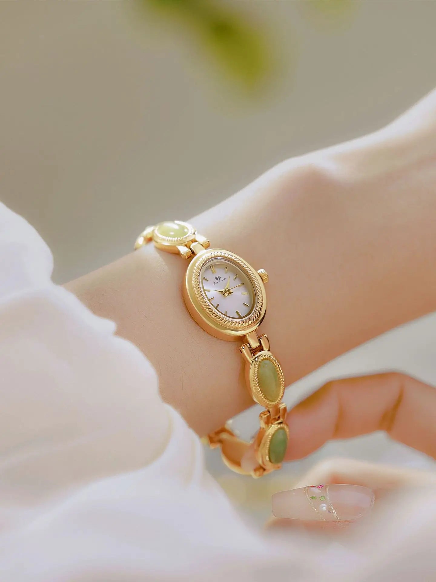 Jade Bead Bracelet Jewelry Watch