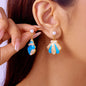 Enamel Starfish Holiday Shell Earrings