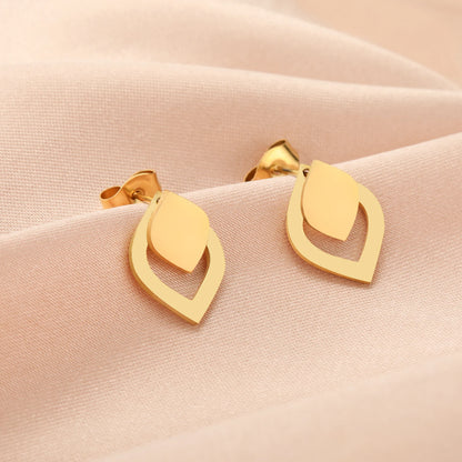 Geometric Minimalist Gold Stud Earrings