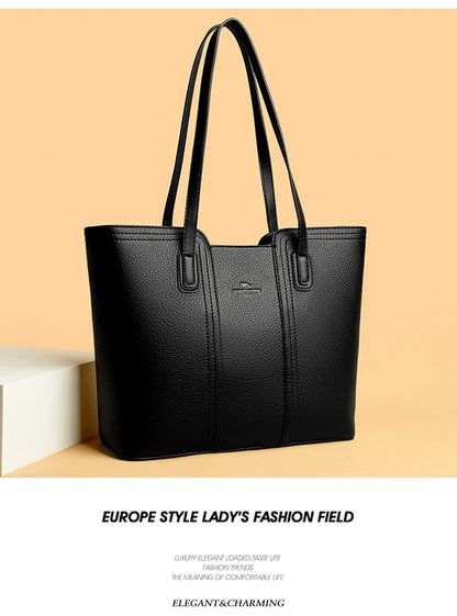 Designer Soft Leather Bucket Tote