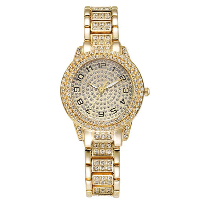 Hip-Hop Diamond Watch & Jewelry Set