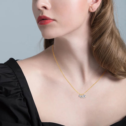 Full Moissanite Diamond Engagement Necklace