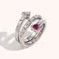 Triple Layer Heart Zircon Ring