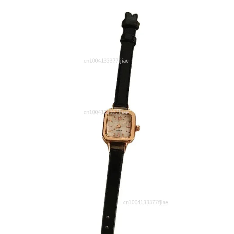 Minimalist Square Leather Strap Watch