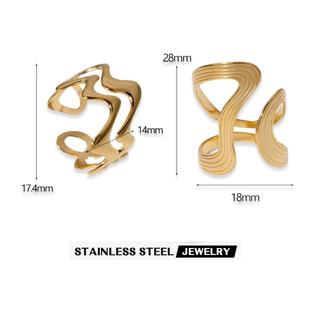 Irregular Wave Gilded Statement Ring