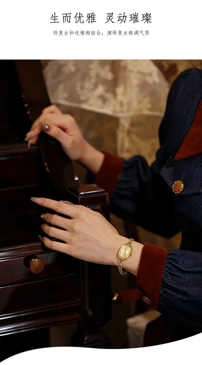 Japanese Movement Oval Gold Watch