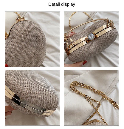 Sculpted Heart Metal Evening Clutch