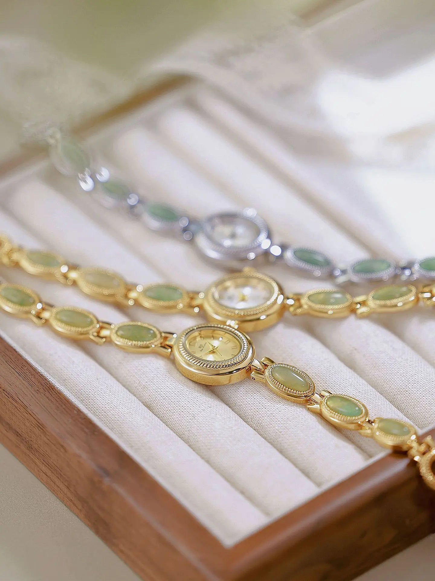 Natural Gemstone Oval Jewelry Watch