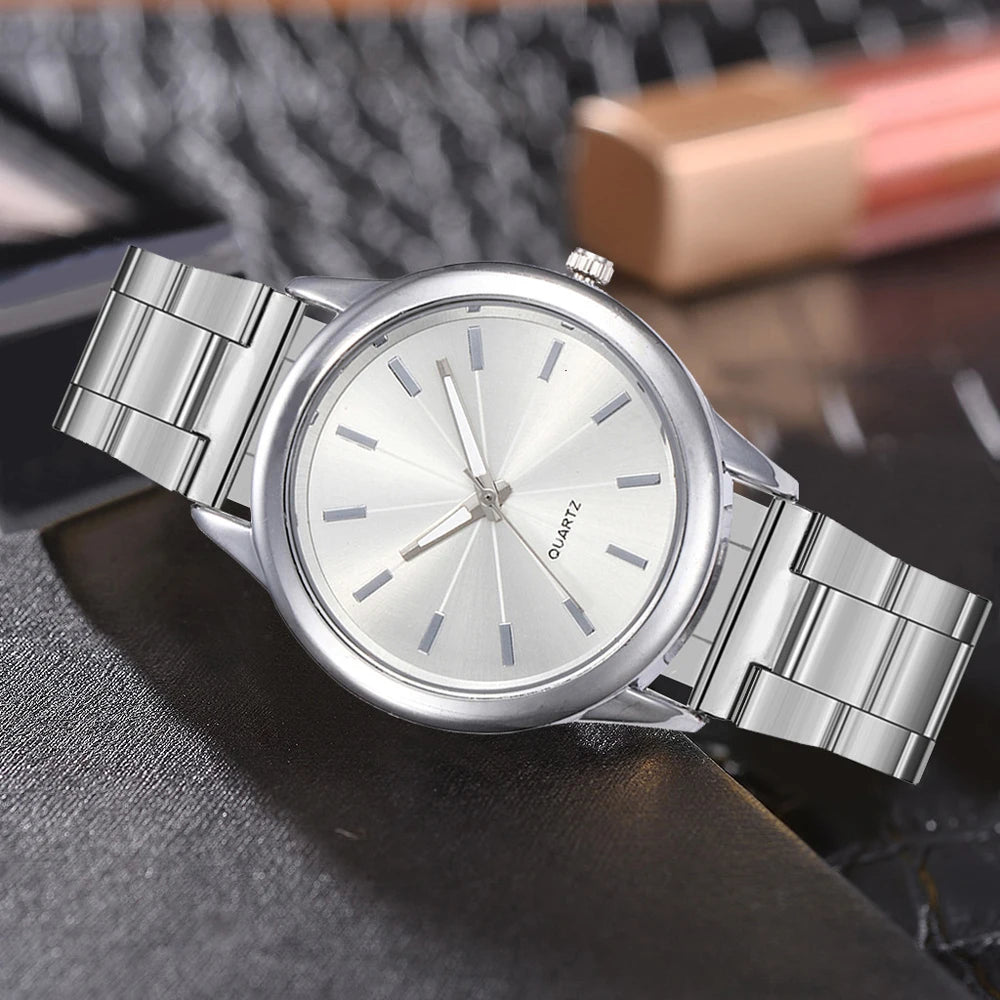 Gold Rhinestone Casual Bracelet Watch