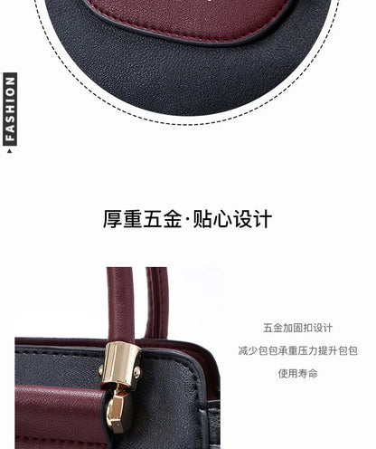 European Color-Block Office Wallet Bag