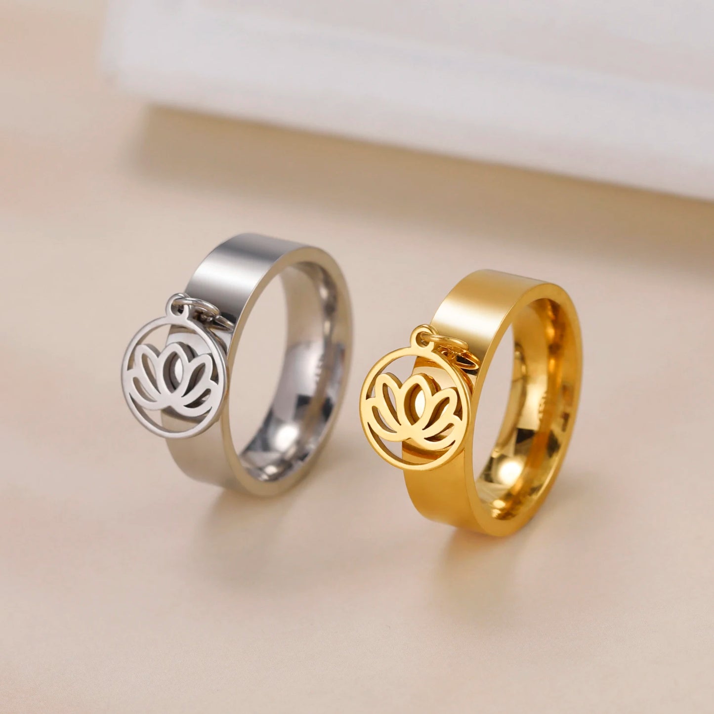 Minimalist Floral Stainless Steel Ring